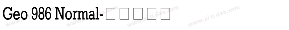 Geo 986 Normal字体转换